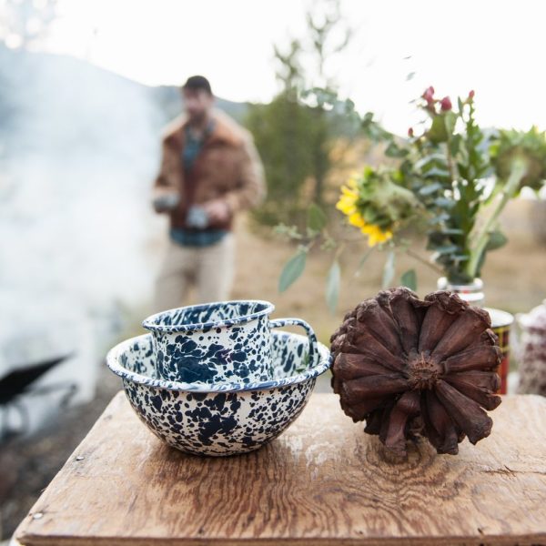 Marbled enamel mug