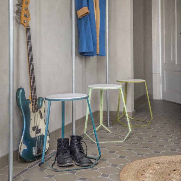 Marble Top Stool Off White