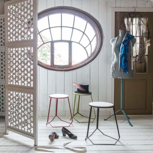 Marble Top Stool Off White