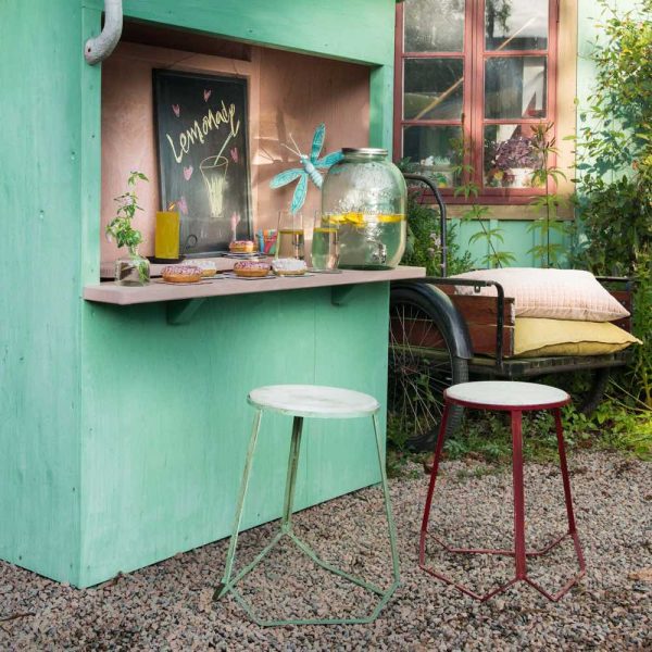 Marble Top Stool Off White