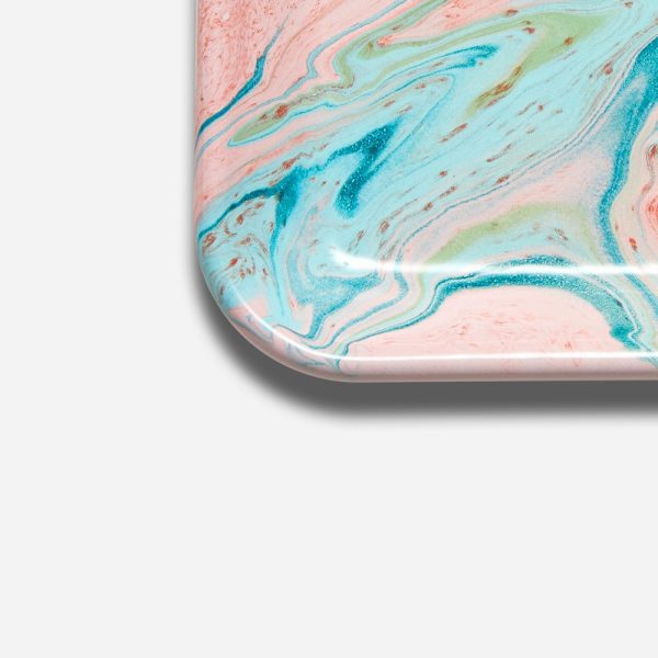 Enamel Rectangular Tray Blush