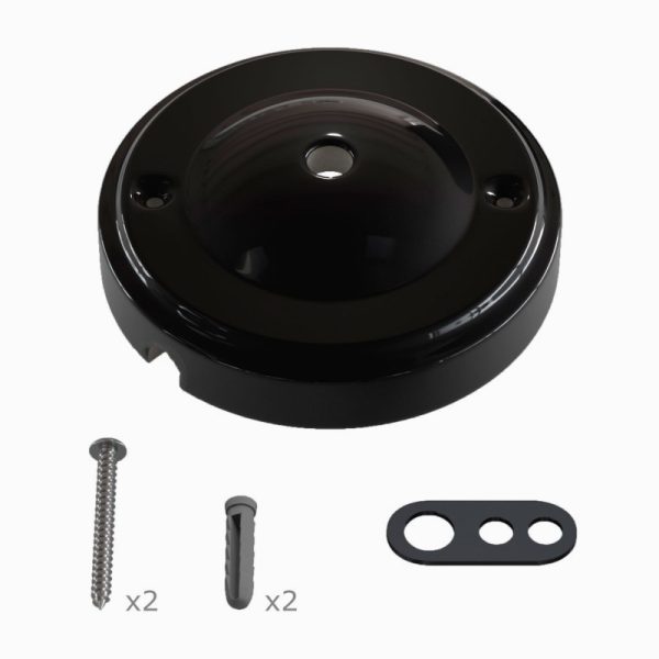 Convex porcelain ceiling rose black