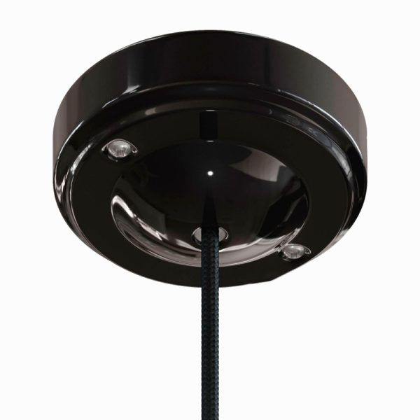 Convex porcelain ceiling rose black
