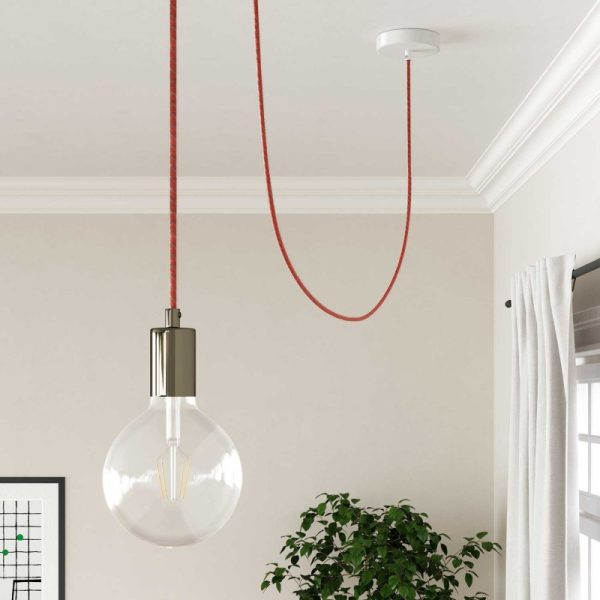 Brick and Light Blue Cotton Round