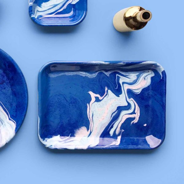 Enamel Rectangular Tray Cobalt