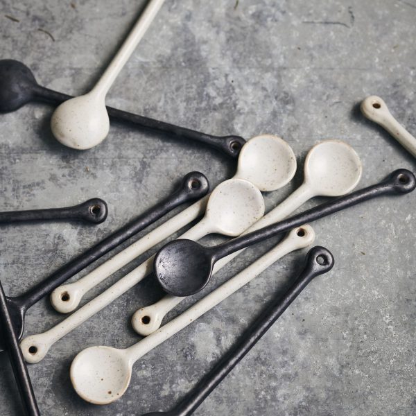 Ceramic Spoon White Grey