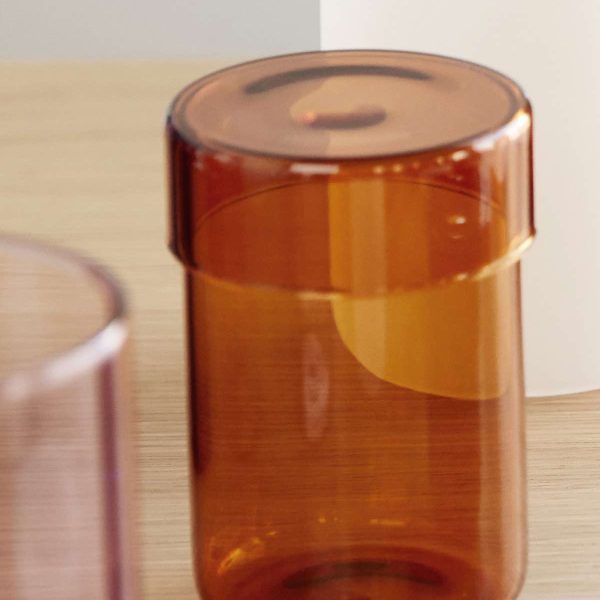 Amber Jar with Lid