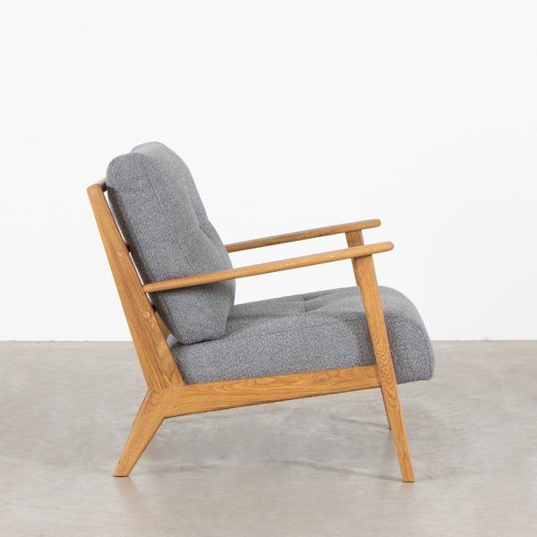 Oak Armchair Soft Grey