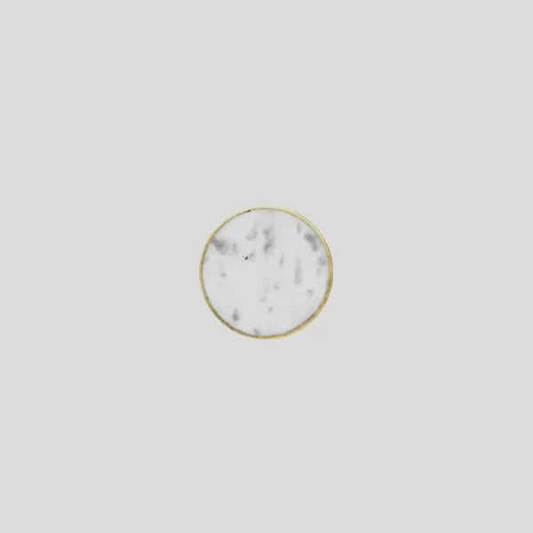 Marble Brass Hook White Small