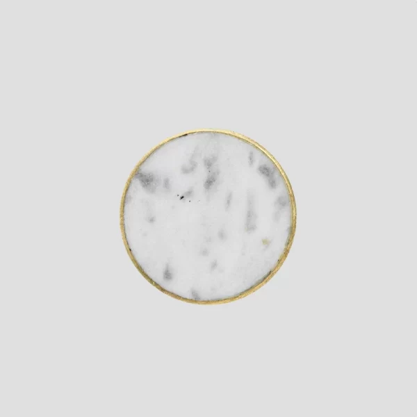 Marble Brass Hook White Large