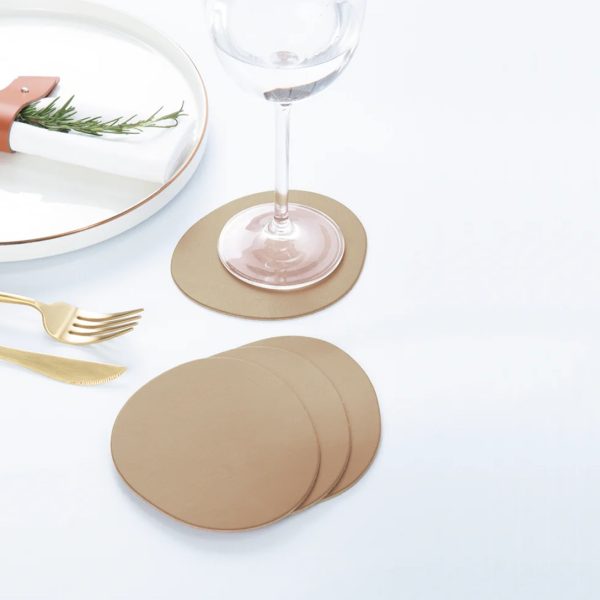 Leather Coasters Ginger x4