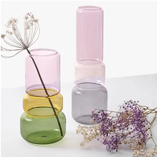 Revolve Vase Pink Amber Green