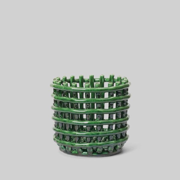 Ceramic Basket Green