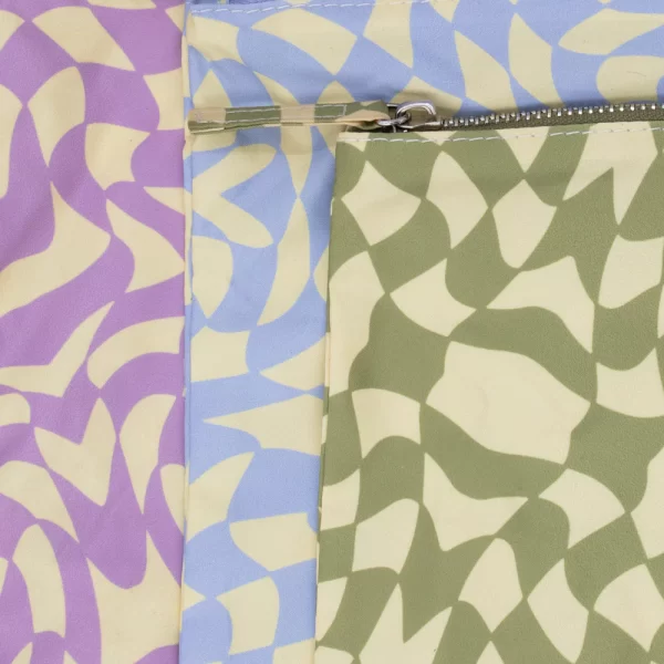 Wavy Check Pouches x3