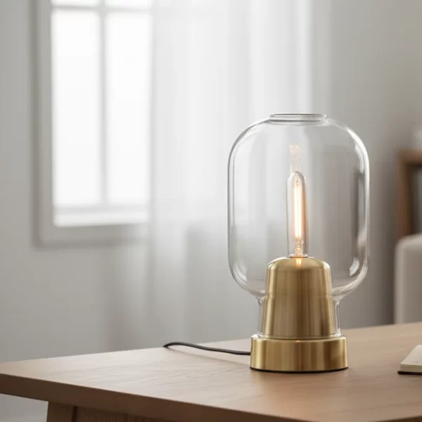 Amp Table Lamp Smoke Brass