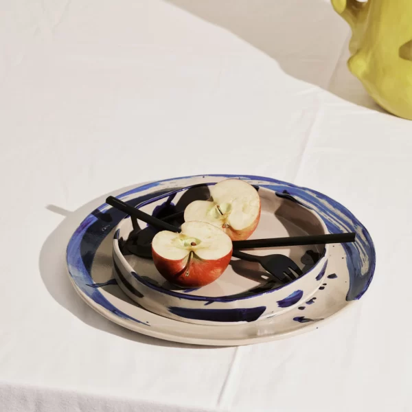 Sophia Blue Ceramic Pasta Plate