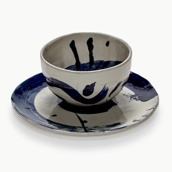 Sophia Blue Ceramic Breakfast Bowl
