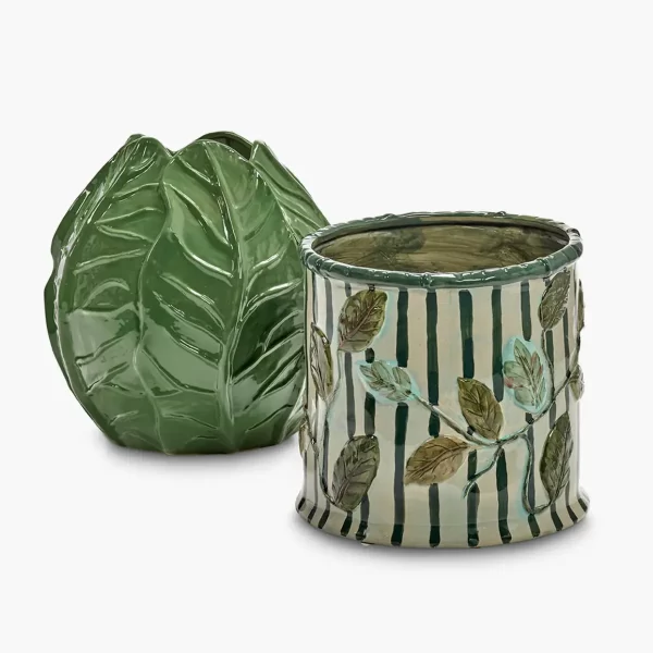 Leaf Striped Flowerpot
