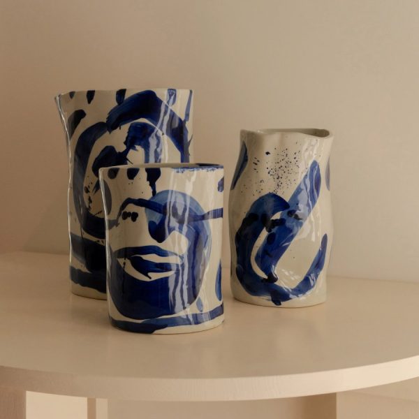 Sophia Blue Ceramic Vase Small